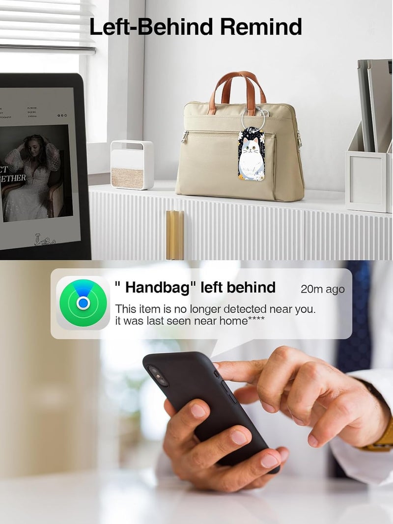 TopMade Smart Luggage Tag with Find My, Premium Leather Luggage Tags for Suitcase, Travel Bags, Backpacks, Anti-Lost Suitcase Tag Tracker for Travel with Privacy Name Card, Rechargeable - Image 4
